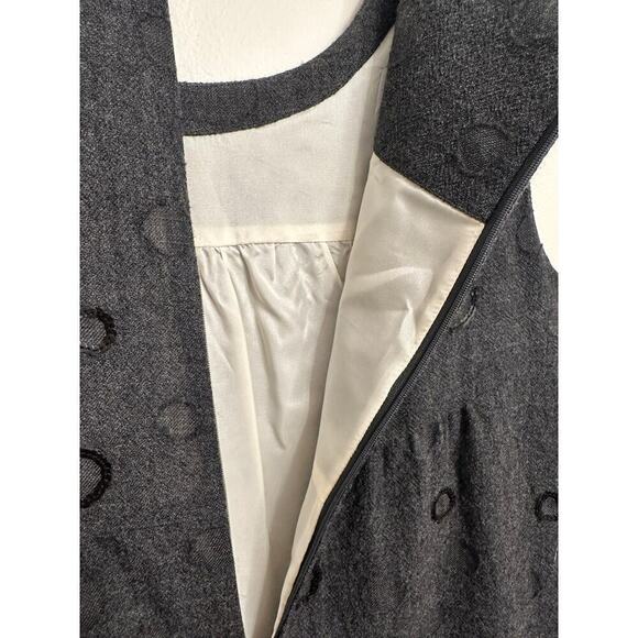 Vince Charcoal Cap Sleeve Shift Dress with Sequin Polka Dots And Pockets Sz. 10 - Picture 6 of 7